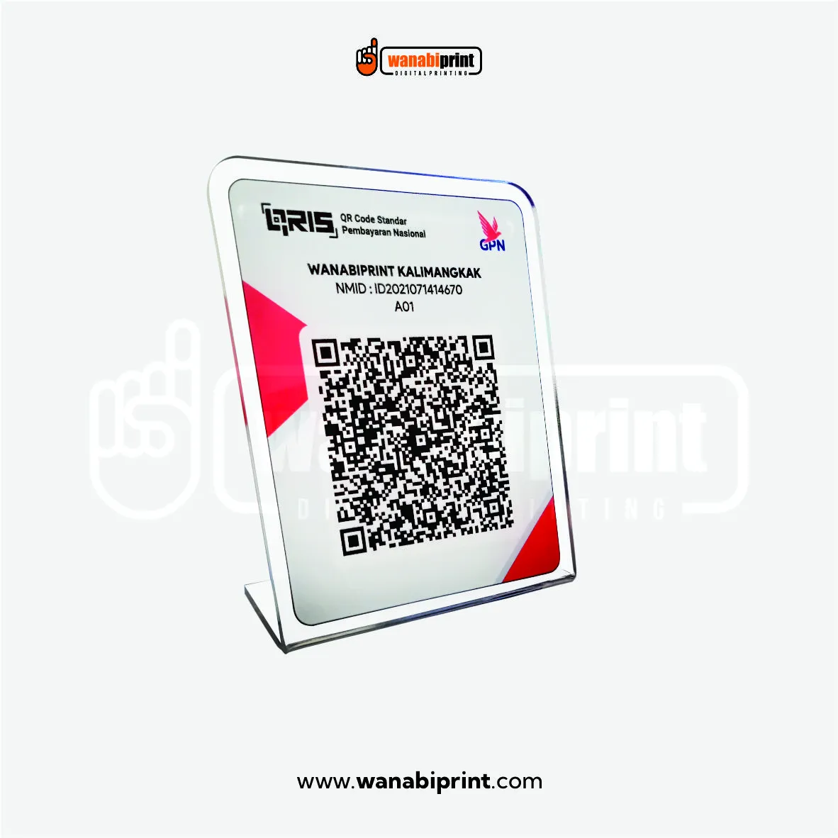 CETAK AKRILIK QR CODE STANDEE CUSTOM