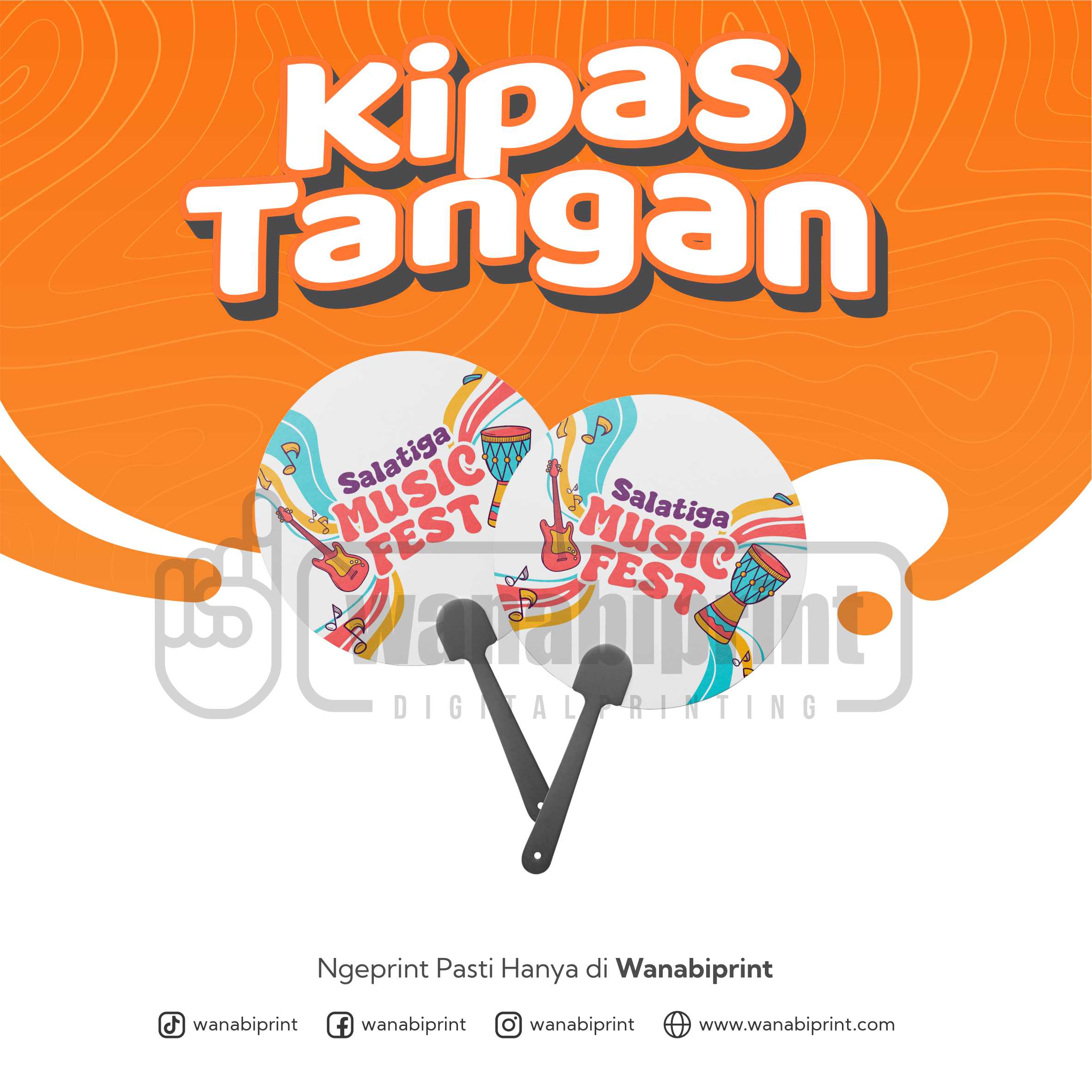 KIPAS TANGAN CUSTOM UKURAN 18 CM BAHAN IVORY 310