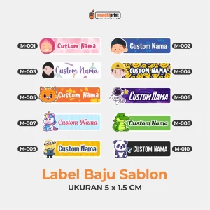 LABEL BAJU SABLON UK. 5X1,5 CM ISI 39 PCS